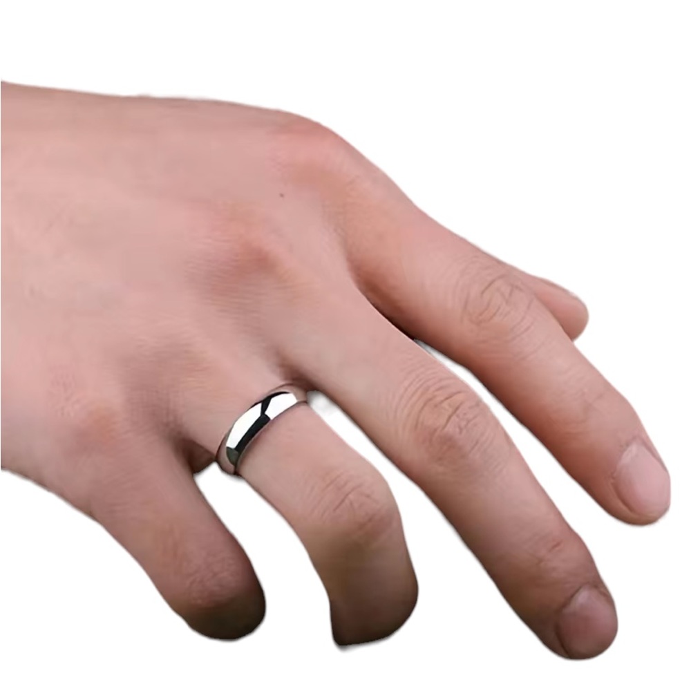 Gold Unisex Plain Band Ring